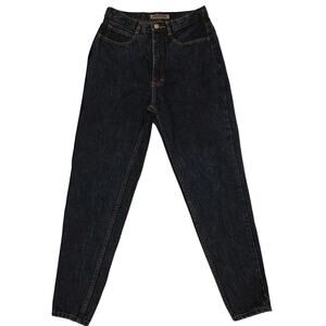 Vtg 80s Jordache Basics High Waisted Ankle Zip Tapered Mom Jeans Dark Wash 13/14